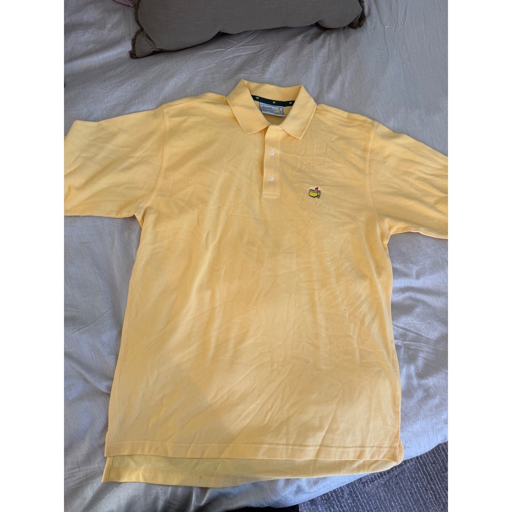 VTG Masters Augusta National Slazenger Polo Mens L Yellow Golf Shirt Hong Kong